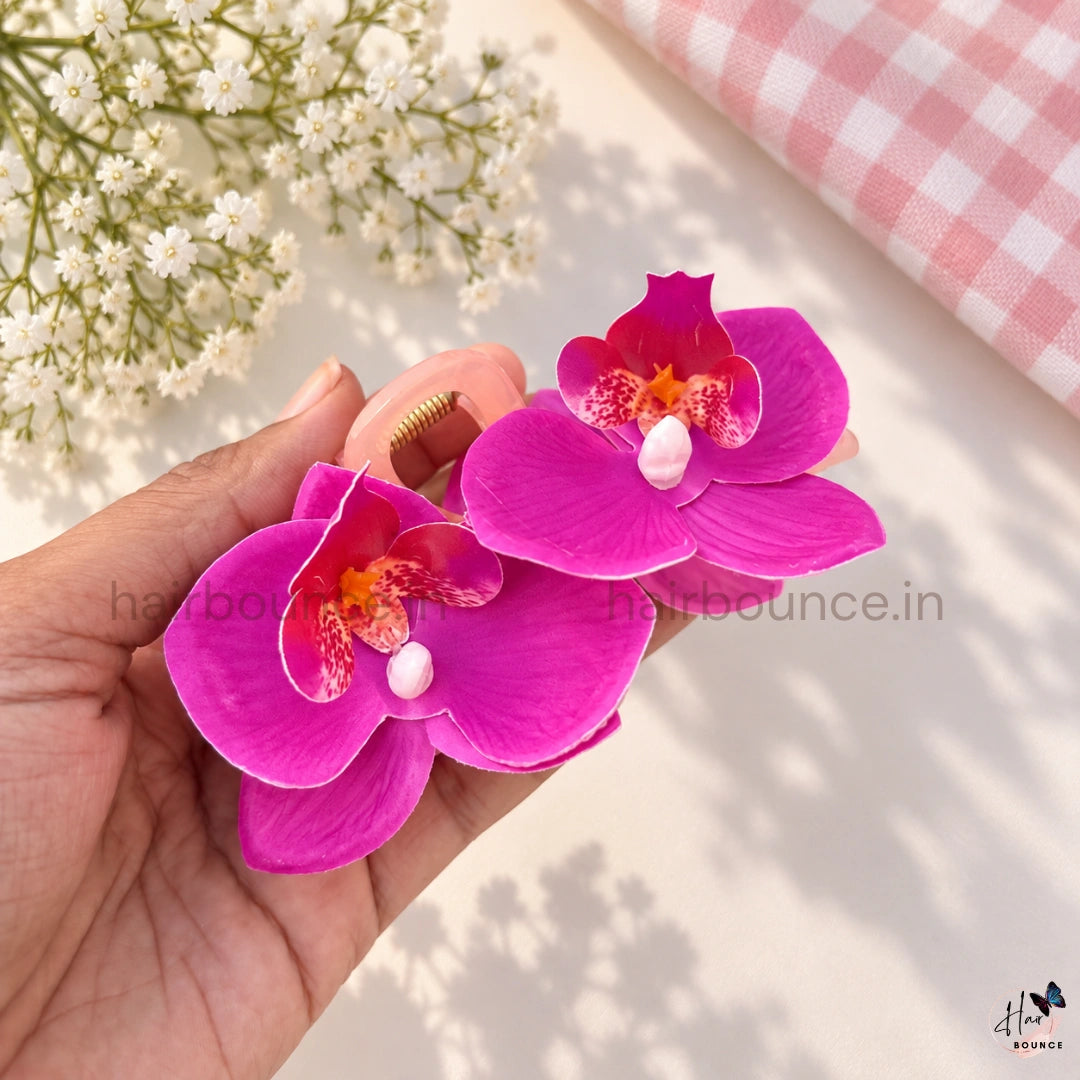 Tropical Orchid Floral Hair Claw – Large