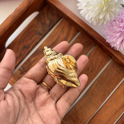 Golden Conch Shell Hair Claw - Medium