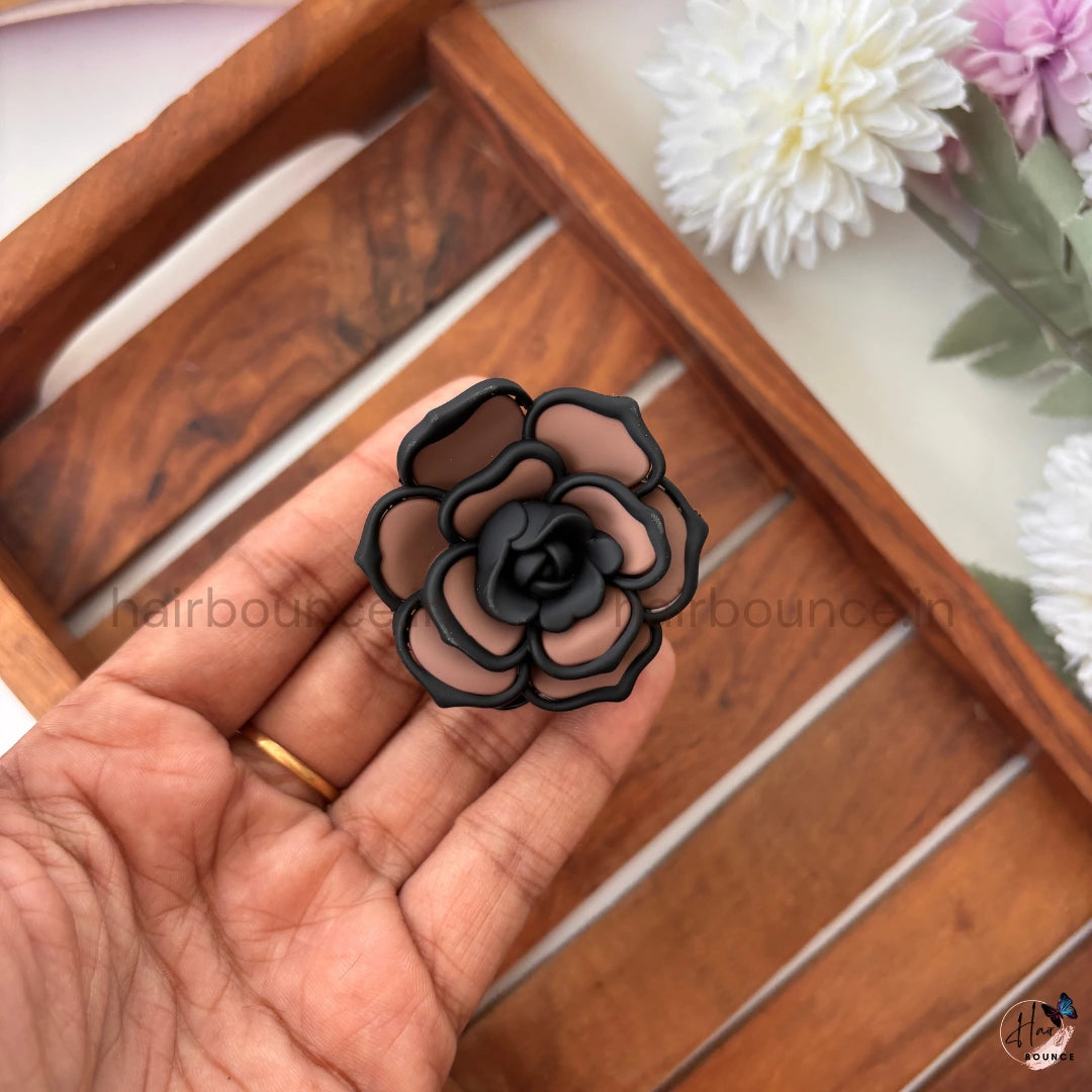 Elegant Bloom Rose Hair Claw – Medium