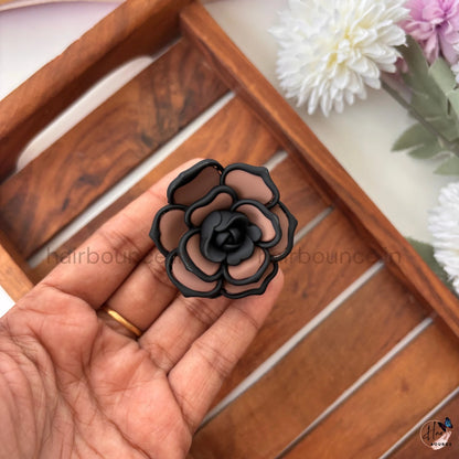 Elegant Bloom Rose Hair Claw – Medium