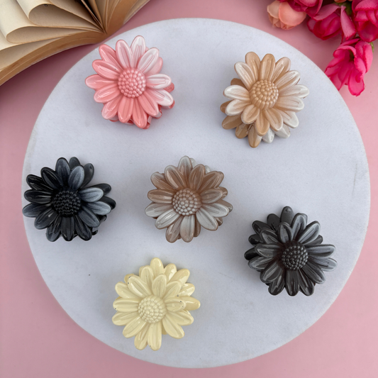 Blush Sunflower Hair Claw – Small