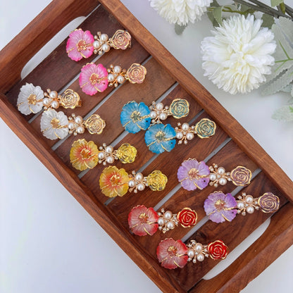 Pearl Bloom Garden Hair Clips