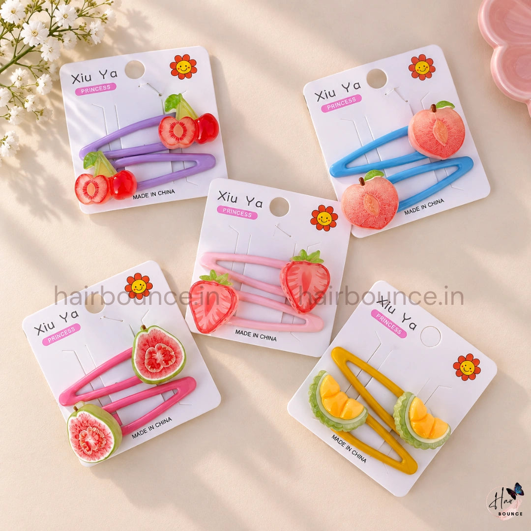 Cute Fruit Tic Tac Hair Clips for Girls – Pack of 2