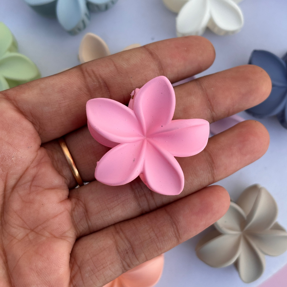 Colourful Bright Shades Lilly Flower Hair Claw Small - Pack of 2/ Assorted Colours