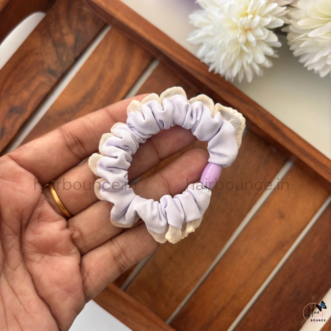 Lace Trim Pastel Scrunchies