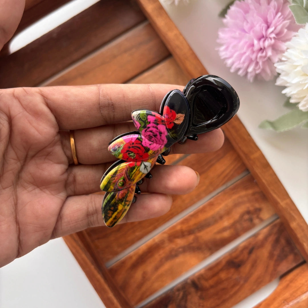 Vibrant Bloom Petal Banana Clip - Medium