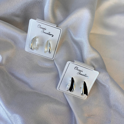 Metallic Teardrop Studs