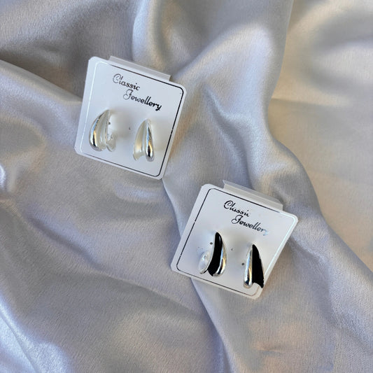 Metallic Teardrop Studs