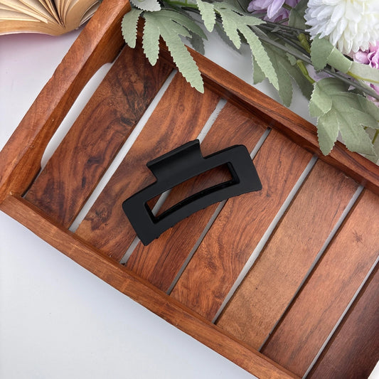 Black Rectangle Hair Claw - Large