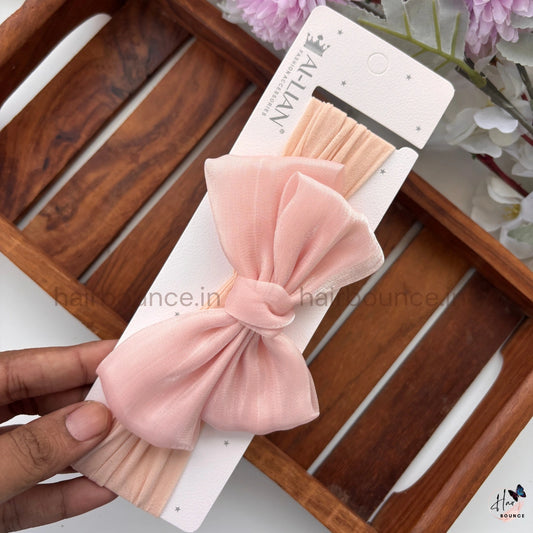 Luxe Satin Bow Newborn Baby Nylon Headband