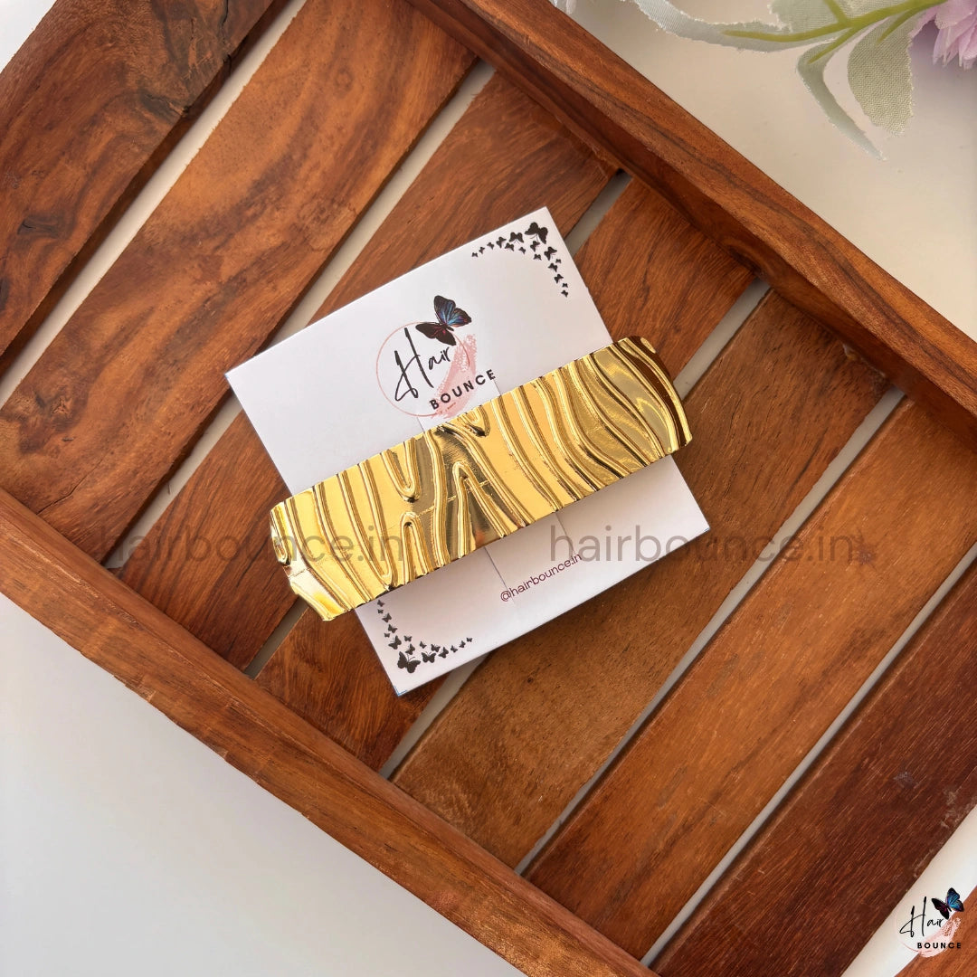 Mirage Wave Metallic Barrette – Sculpted Luxe Collection