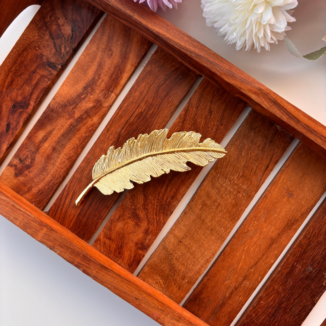 Metallic Feather Hair Clip