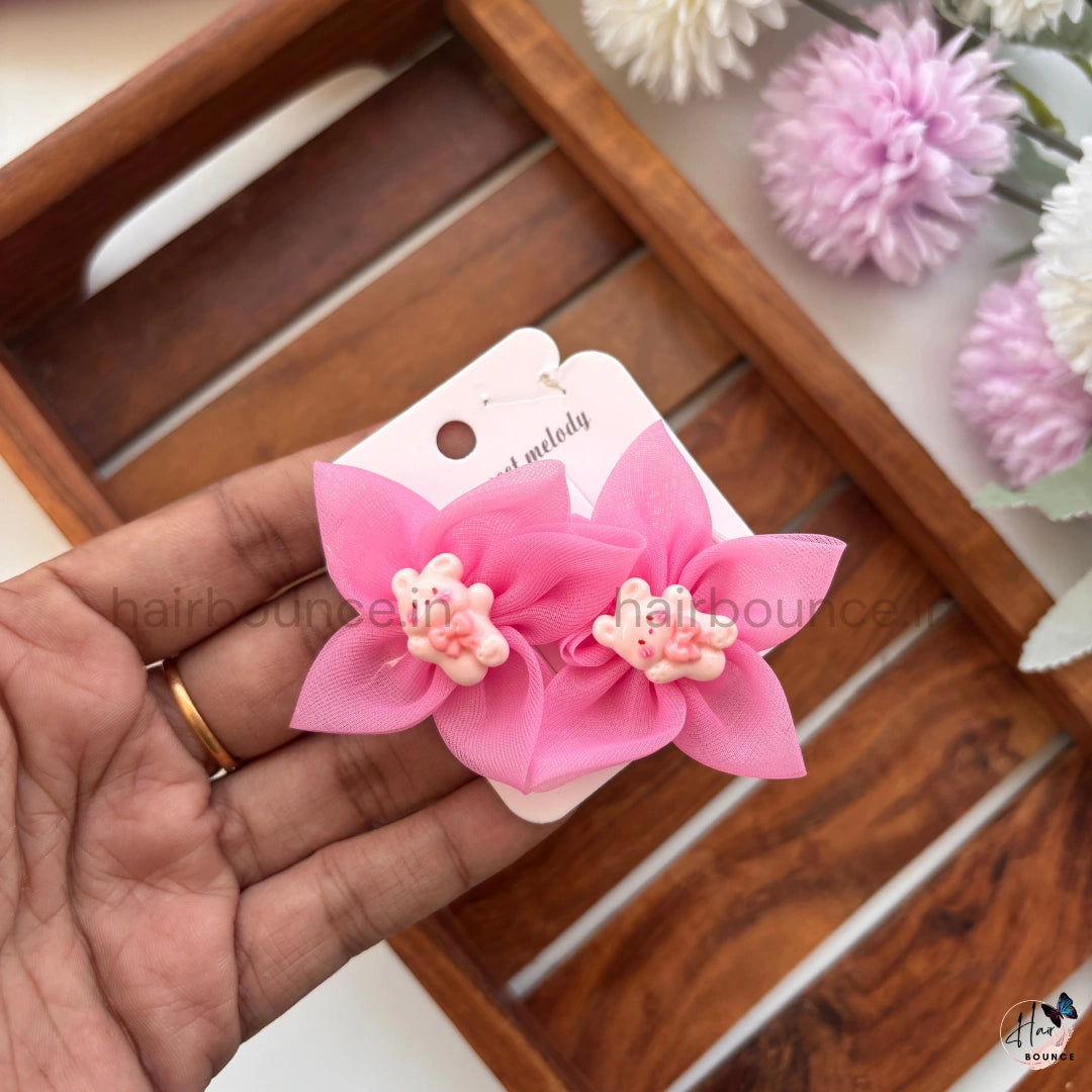 Teddy Blossom Kids Hair Clip Set