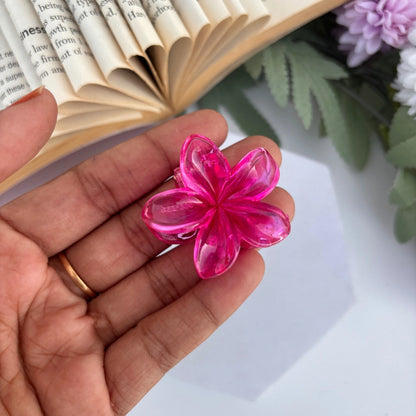 Glassy Flower Hair Claw - Small