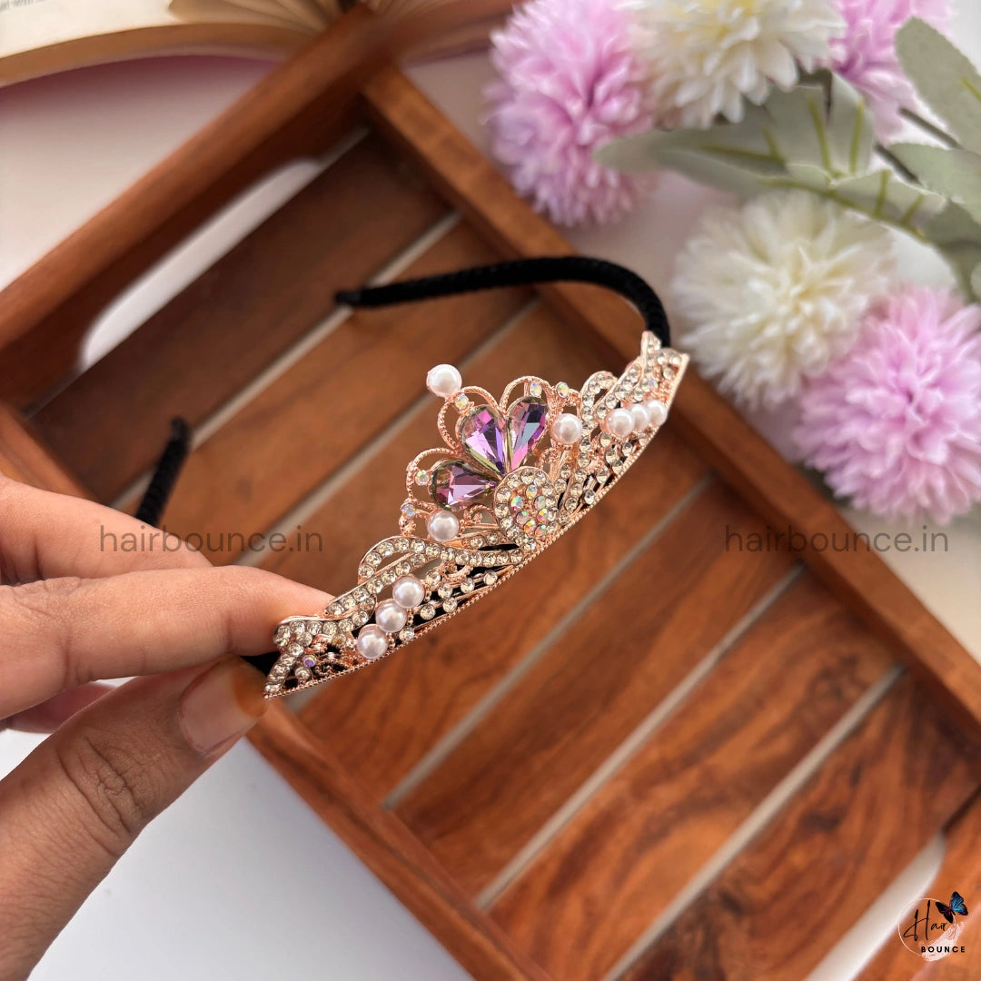 Royal Crystal Pearl Tiara Hair Band