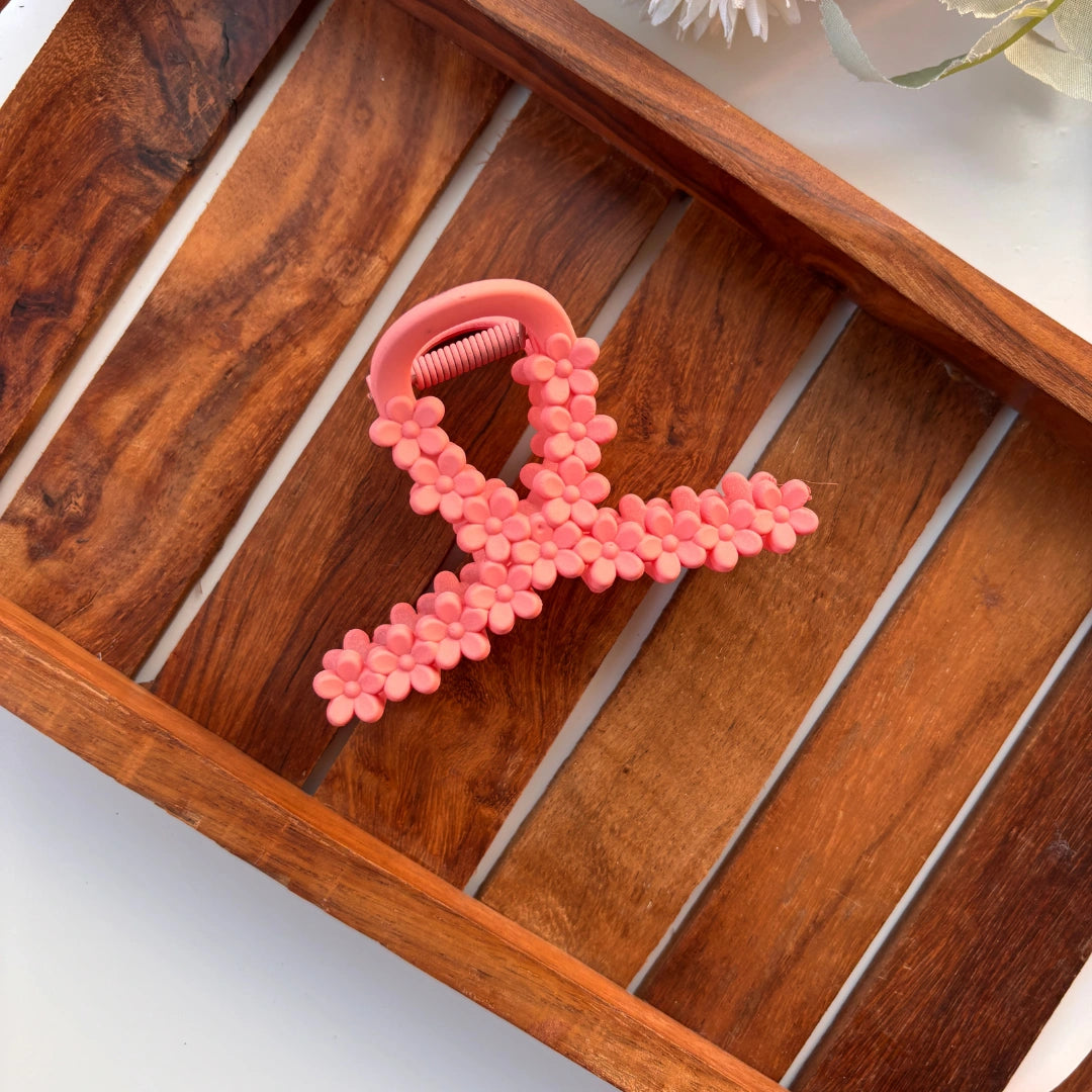 Colourful Loop Flower Hair Claw - Large