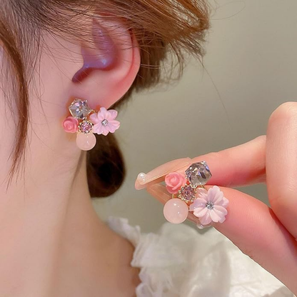 Pink Floral Earrings