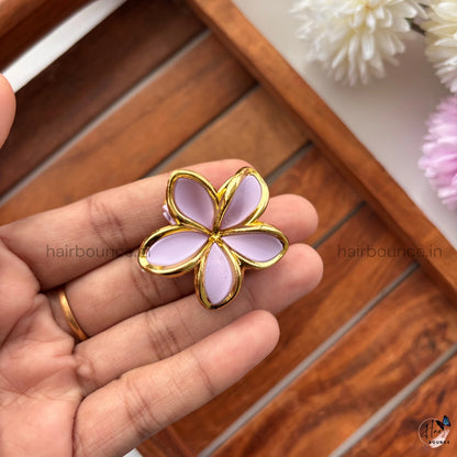 Golden Bloom Floral Hair Claw - Small