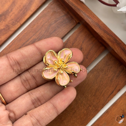 Floral Bloom Metal Hair Claw Clip- Small