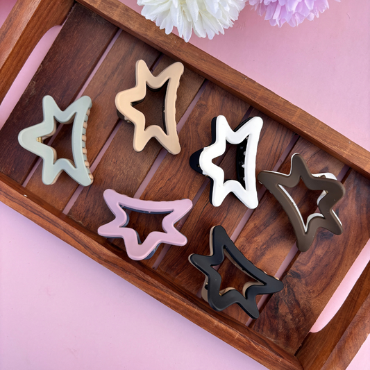 Dual Colour Star Hair Claw - Medium