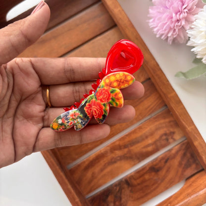 Vibrant Bloom Petal Banana Clip - Medium