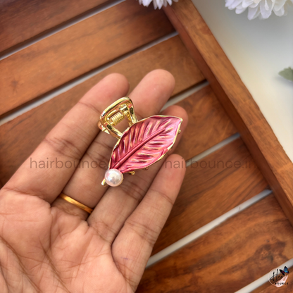 Metallic Leaf Hair Claw -  Medium