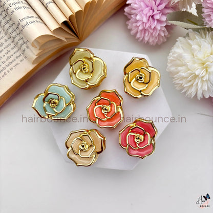 Golden Bloom Rose Hair Claw – Small
