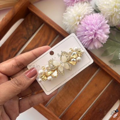 Pearl Blossom Butterfly Center Hair Clip