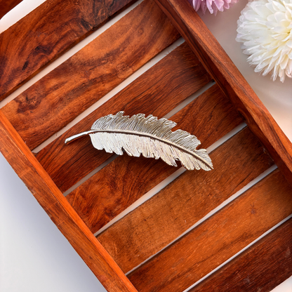 Metallic Feather Hair Clip