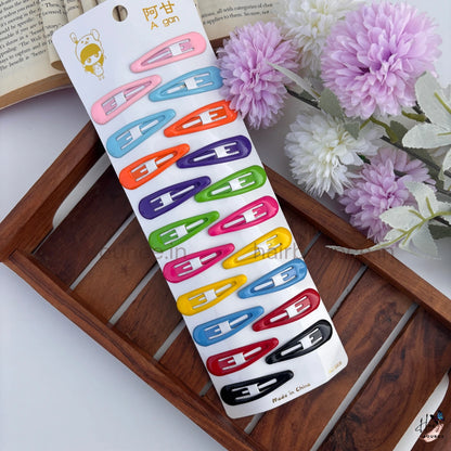 Medium Snap Hair Clips for Women & Girls – Pack of 20 | Colorful & Neutral Hair Accessories