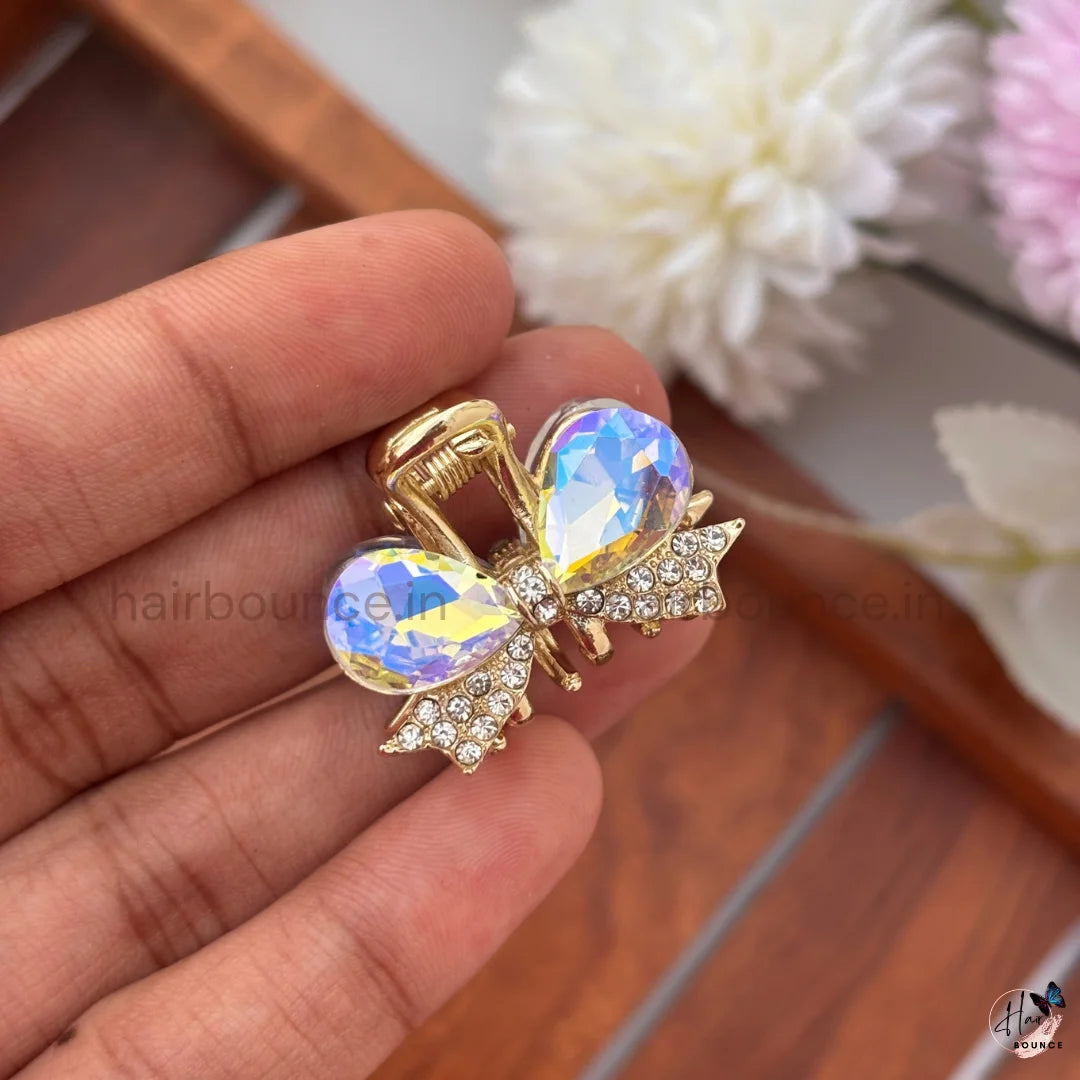 Crystal Bow Mini Hair Claw