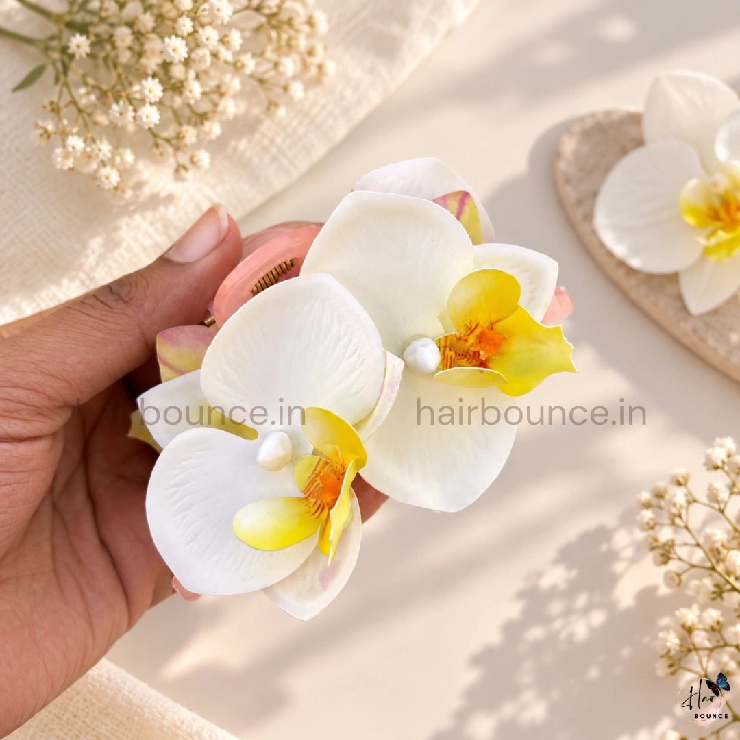 Tropical Orchid Floral Hair Claw – Large
