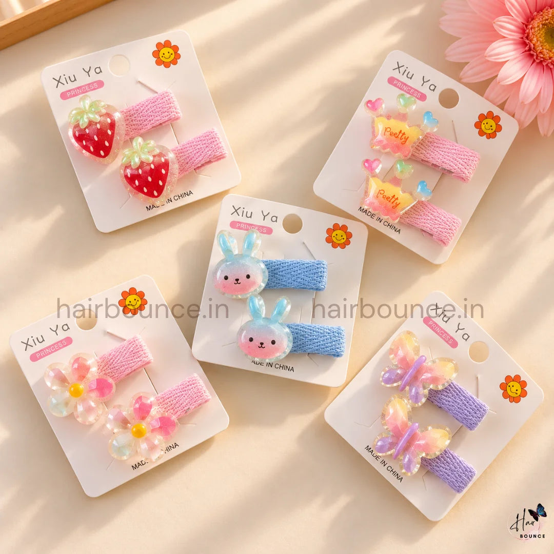 Sweet Little Charms Alligator Hair Clips for Girls – Set of 5