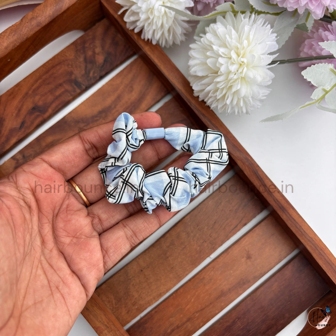 Pastel Checkered Scrunchie Hair Tie