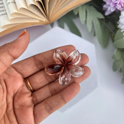 Glassy Flower Hair Claw - Small
