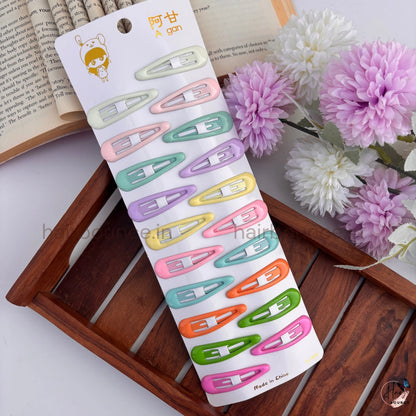 Medium Snap Hair Clips for Women & Girls – Pack of 20 | Colorful & Neutral Hair Accessories