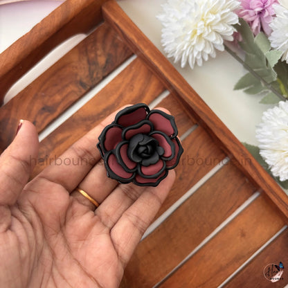 Elegant Bloom Rose Hair Claw – Medium