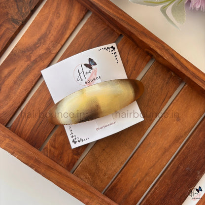 Ombre Luxe Ribbed Metallic Oval Barrette – Signature Glow Collection