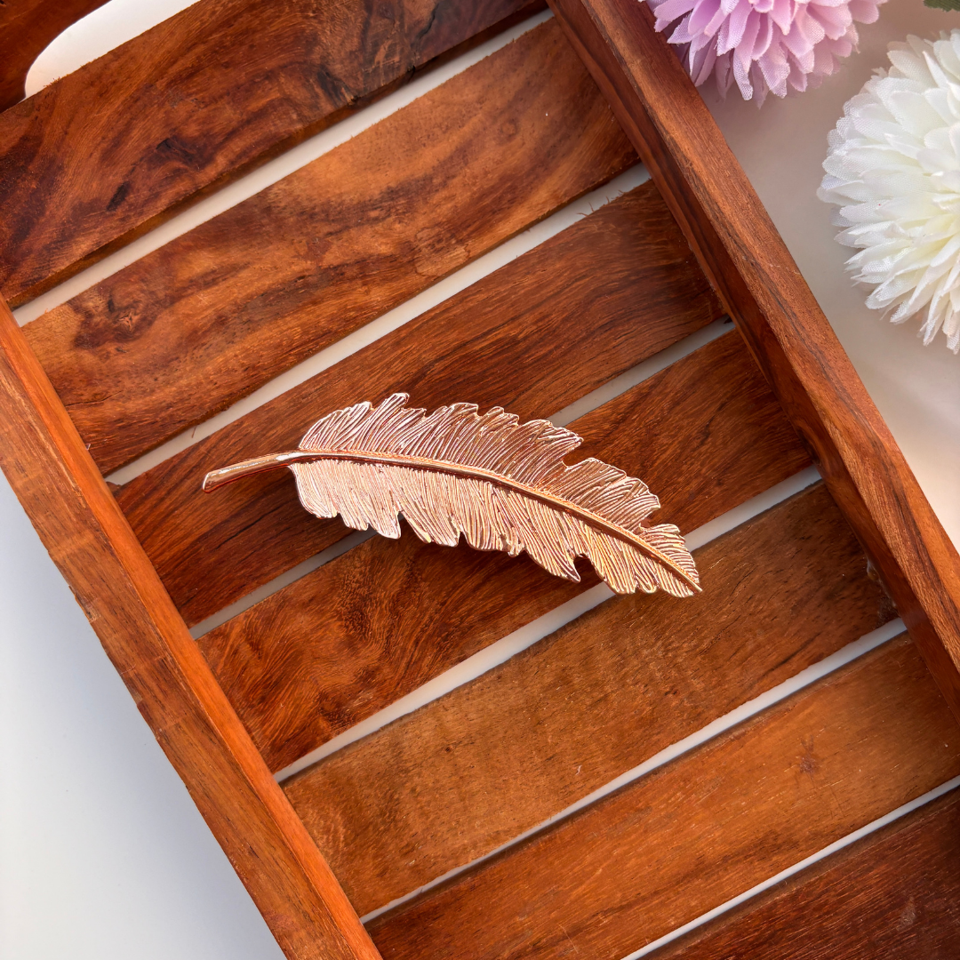 Metallic Feather Hair Clip