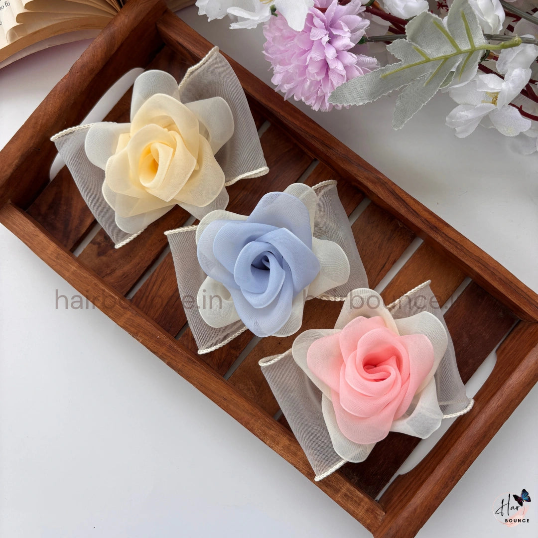 Rosette Grace Organza Bow Hair Clip