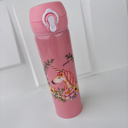 Magical Unicorn Insulated Water Bottle – 500ml (Flip-Top)