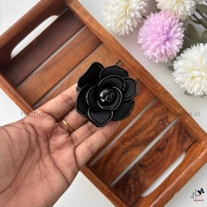 Elegant Rose Bloom Hair Claw Clip – Medium