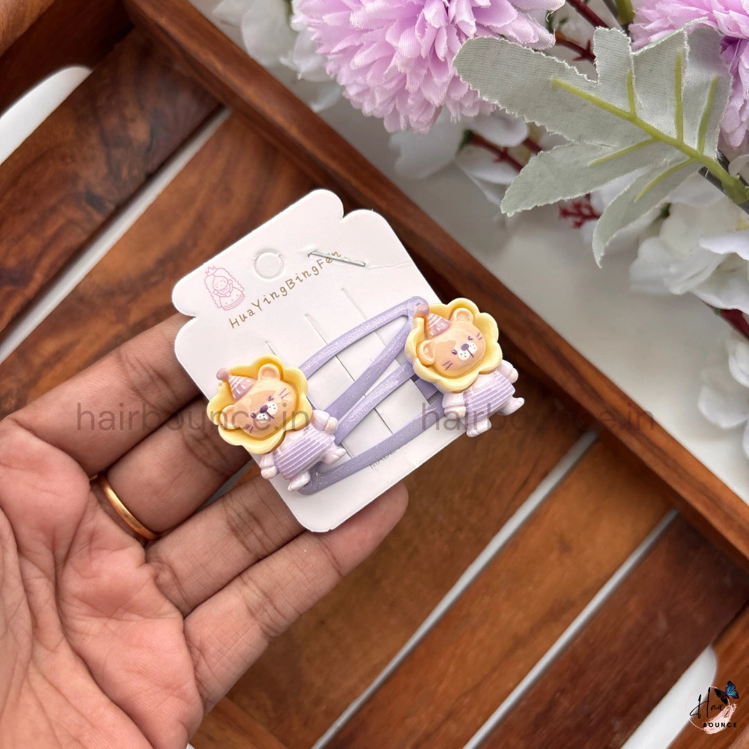 Cute Animal Snap Hair Clips – Pack of 2