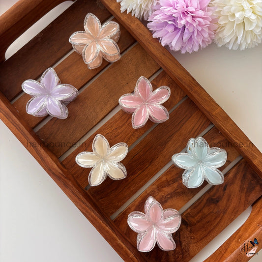 Crystal Blossom Glitter Edge Hair Claw – Small