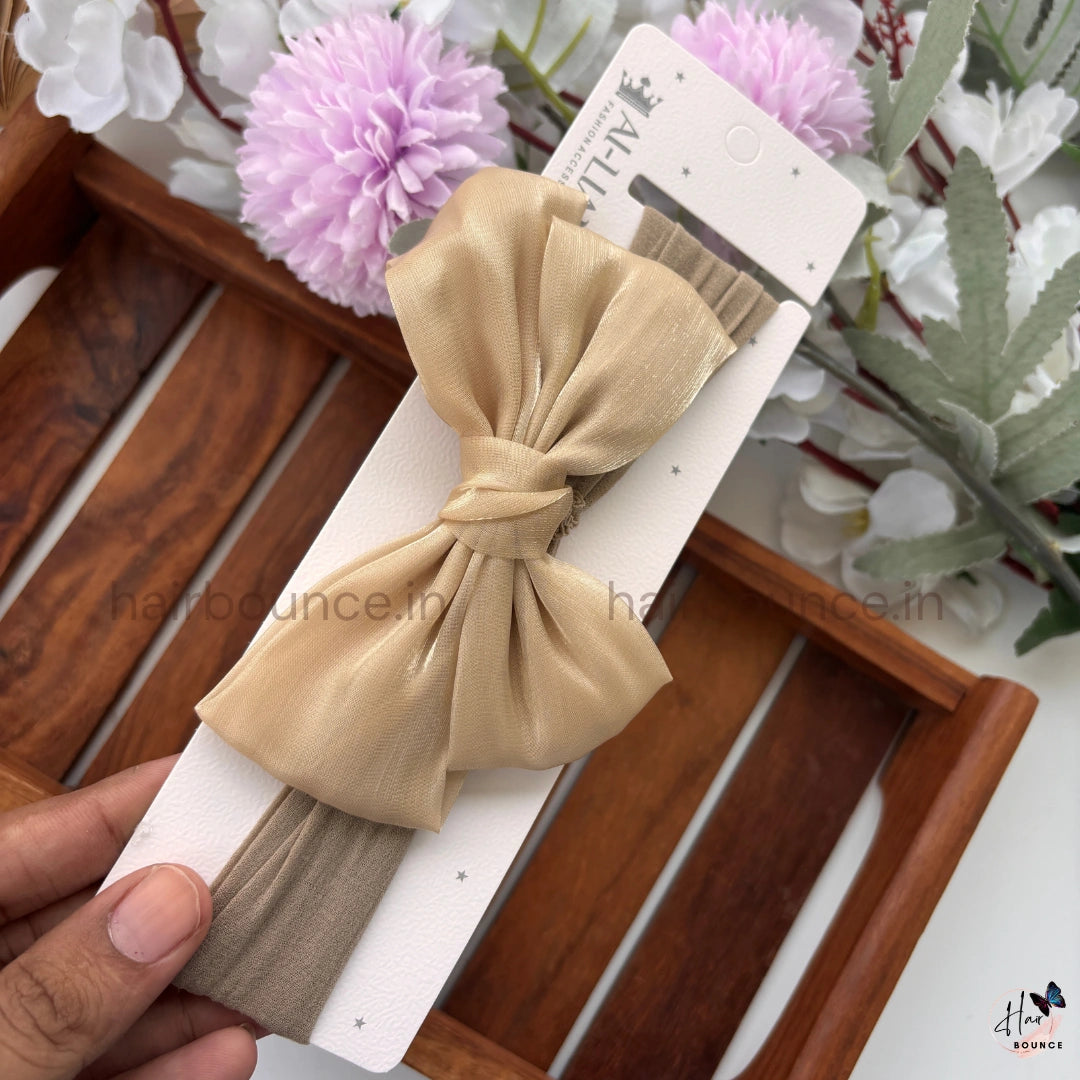 Luxe Satin Bow Newborn Baby Nylon Headband