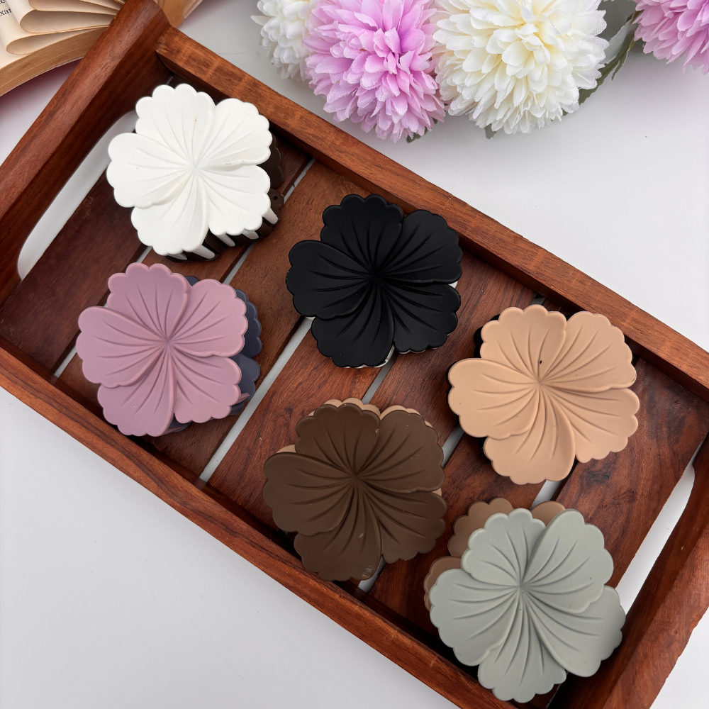 Dual Colour Hibiscus Hair Claw - Medium