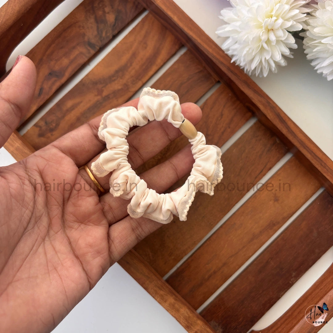 Lace Trim Pastel Scrunchies