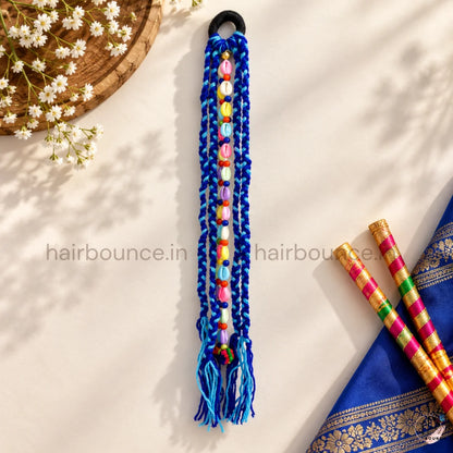 Navaratri Braided Cowrie Shell Tassel Hair Tie