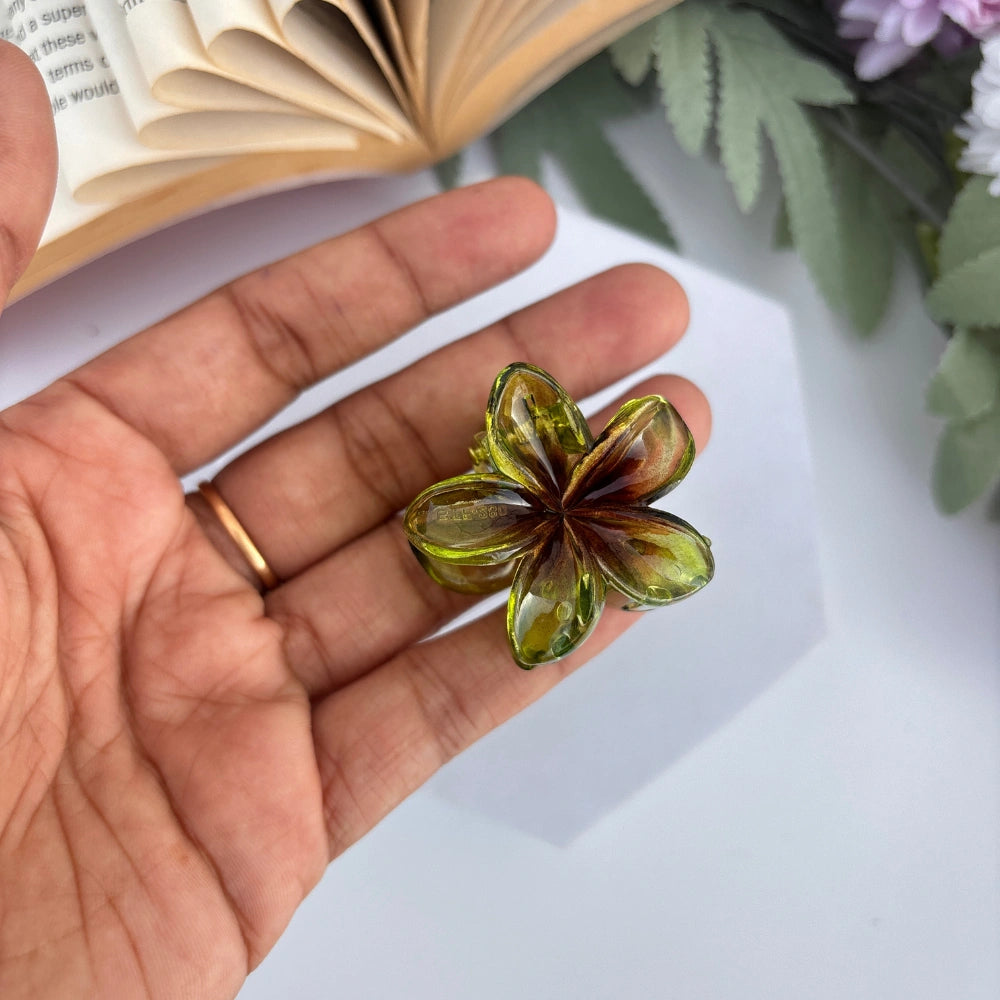 Glassy Flower Hair Claw - Small