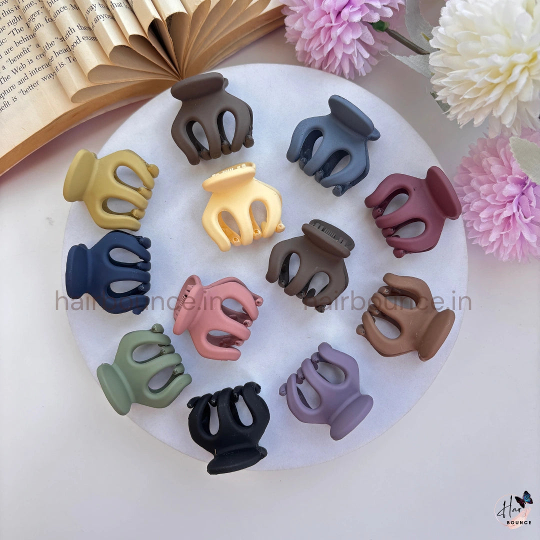 Mini Matte Hair Claw Clips – Assorted Colours (Pack of 2)